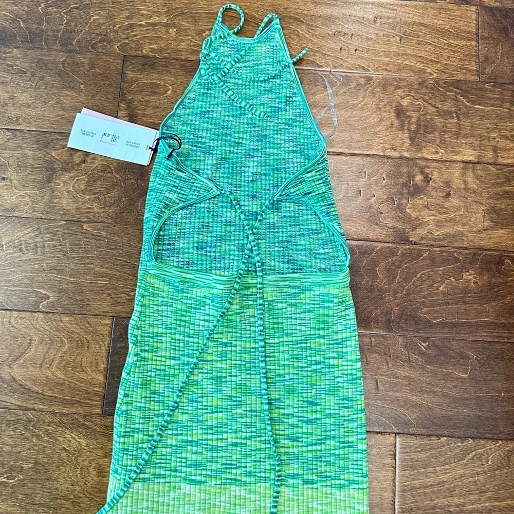 NWT Future Collective With Alani Noelle Ombre Halter Tie Neck Knit Sweater Dress - Picture 10 of 12